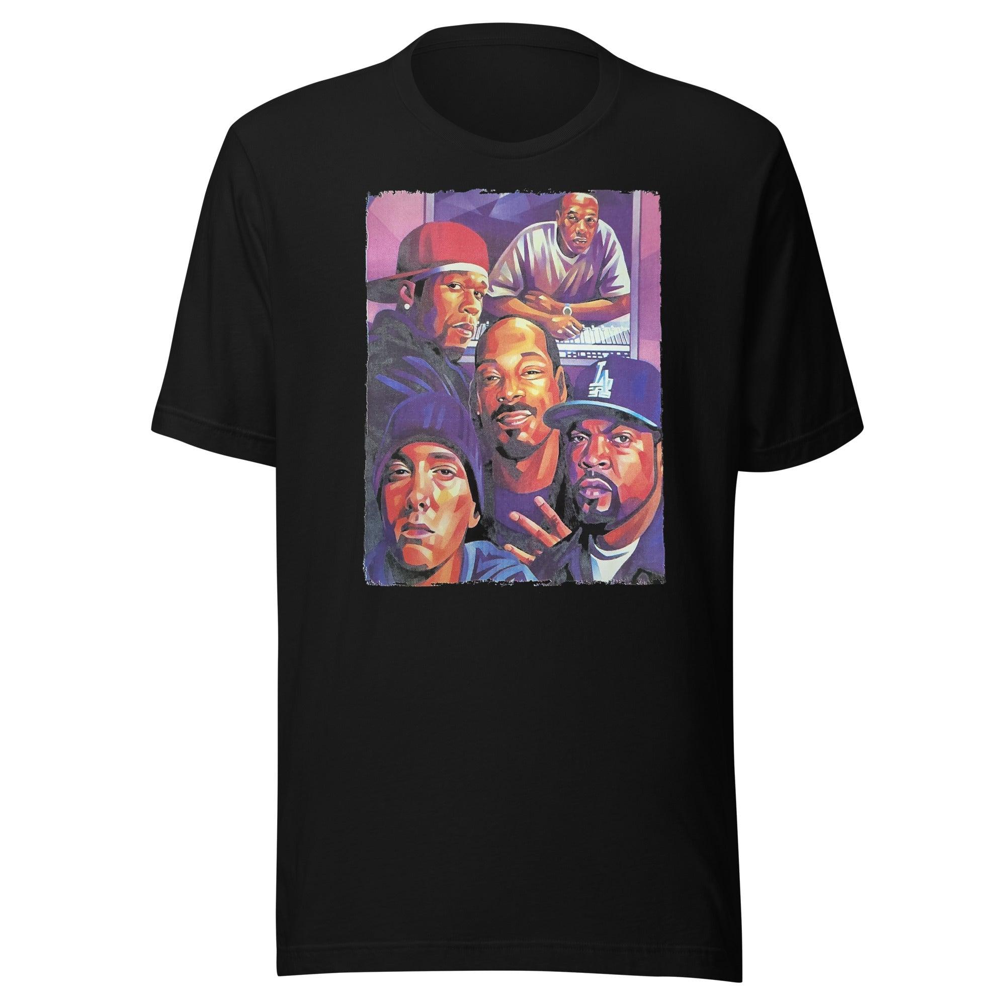 Gangsta Rap T-shirt West Coast Legends Portrait Short Sleeve Unisex Top