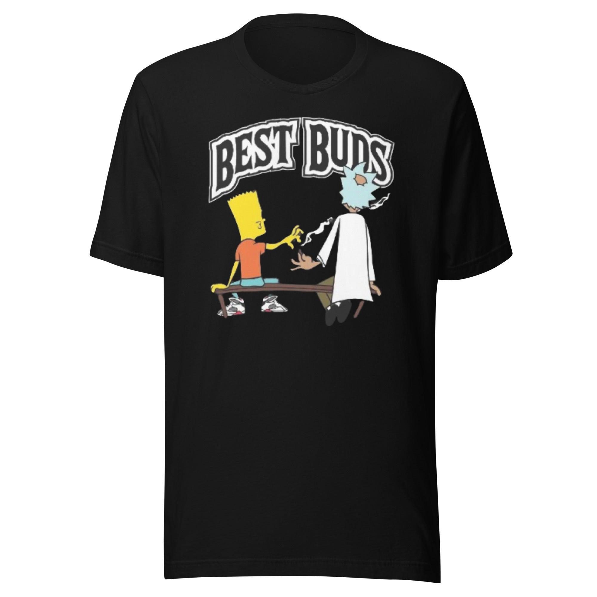 Weed T-shirt Famous Animated TV Characters Best Buds Short Sleeve Cotton Unisex Crewneck Top - TopKoalaTee