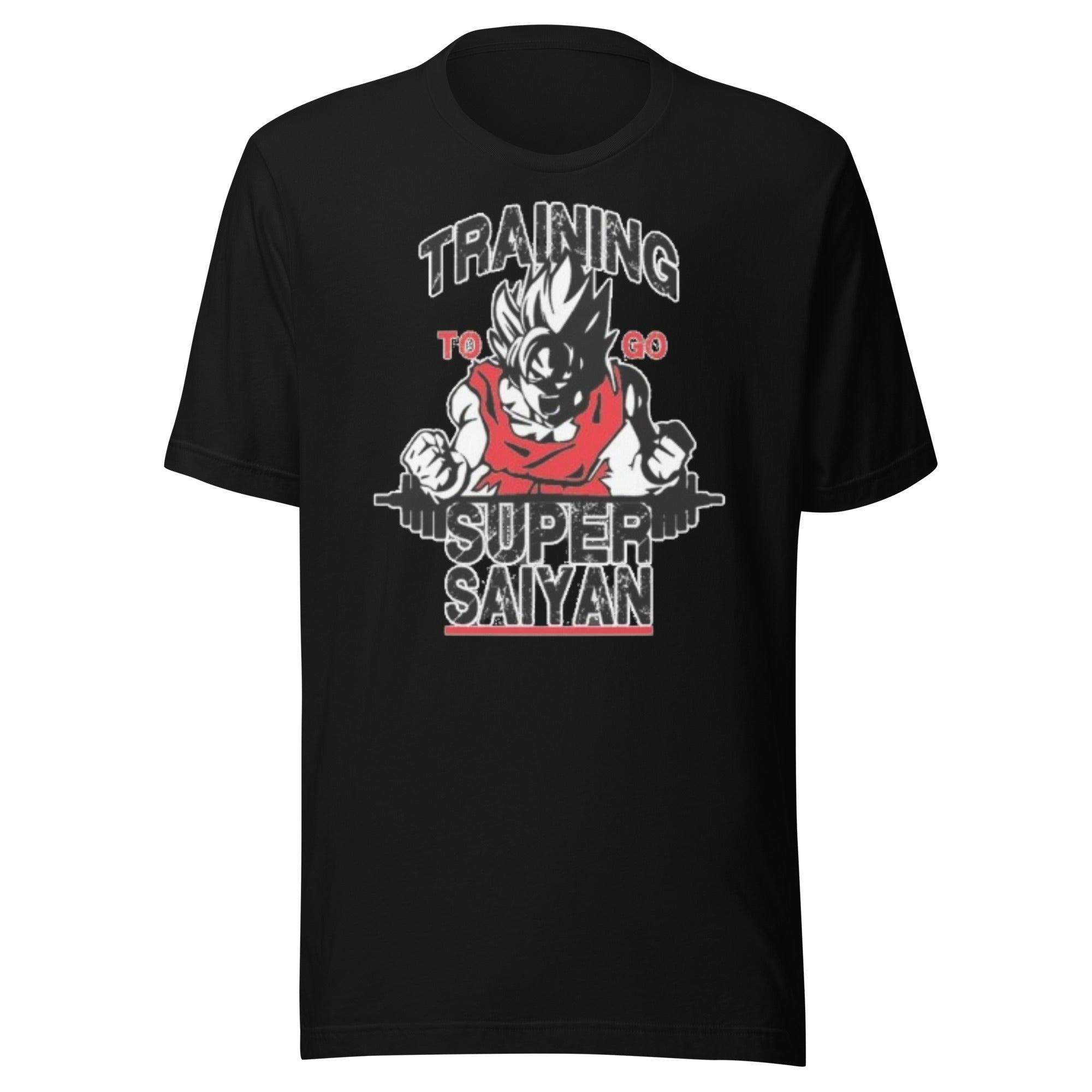 Gym T-shirt Training To Go Super Saiyan Short Sleeve 100% Cotton Crew Neck Top - TopKoalaTee