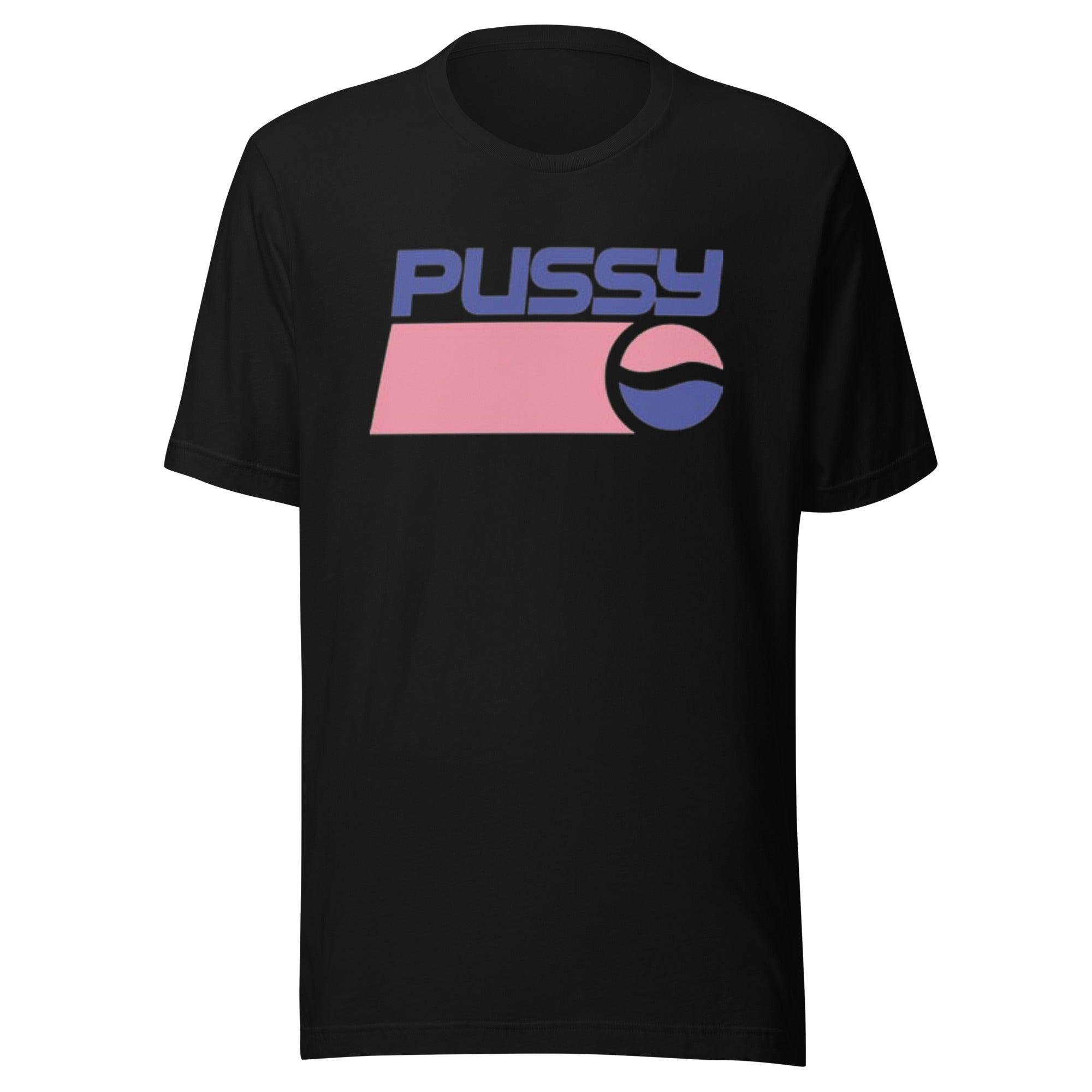 Funny Logo T-shirt Pussy Short Sleeve 100% Ultra Soft Cotton Crew Neck Unisex Top