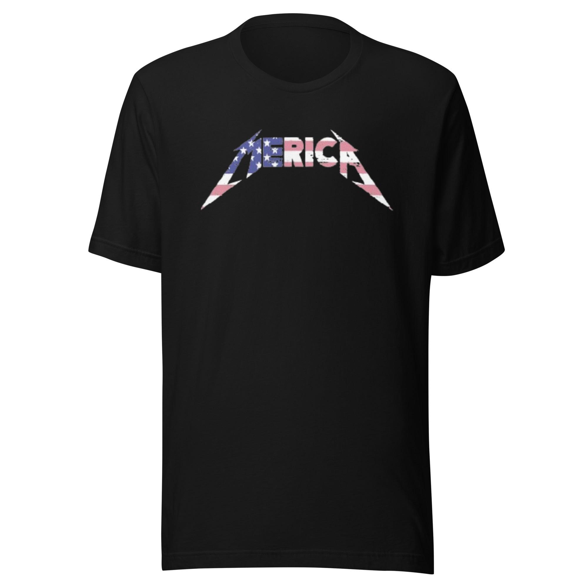 Patriotic T-shirt America In Famous Rock Band Logo Ultra Soft Short Sleeve Top