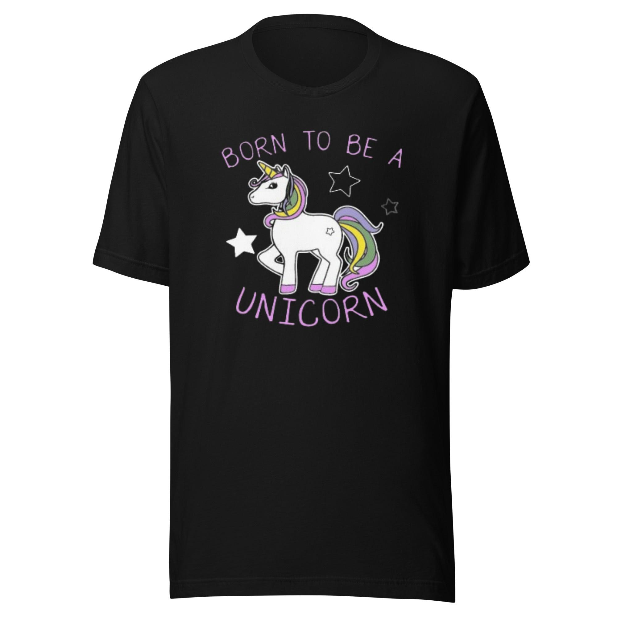Born To Be A Unicorn T-shirt Short Sleeve Ultra Soft Cotton Crew Neck Top