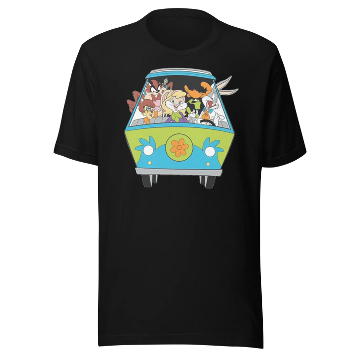 Cartoon Mystery Van T-shirt Short Sleeve Crewneck Cotton Tee