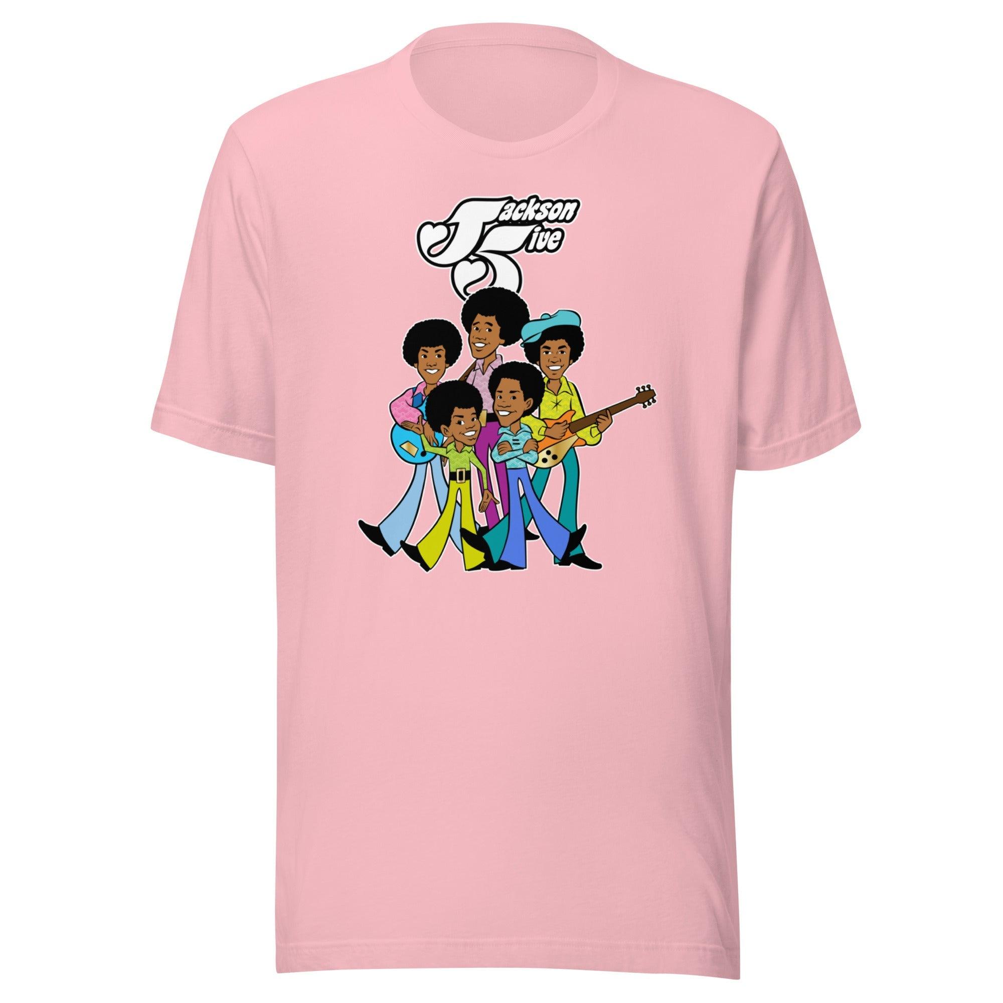 70's Black Pop Band T-shirt Animated Portrait Short Sleeve Unisex Top - TopKoalaTee