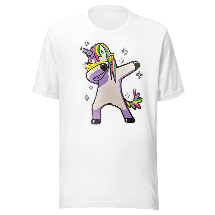 Tic Toc T-shirt Dabbing Rainbow Unicorn Short Sleeve Unisex Top - TopKoalaTee