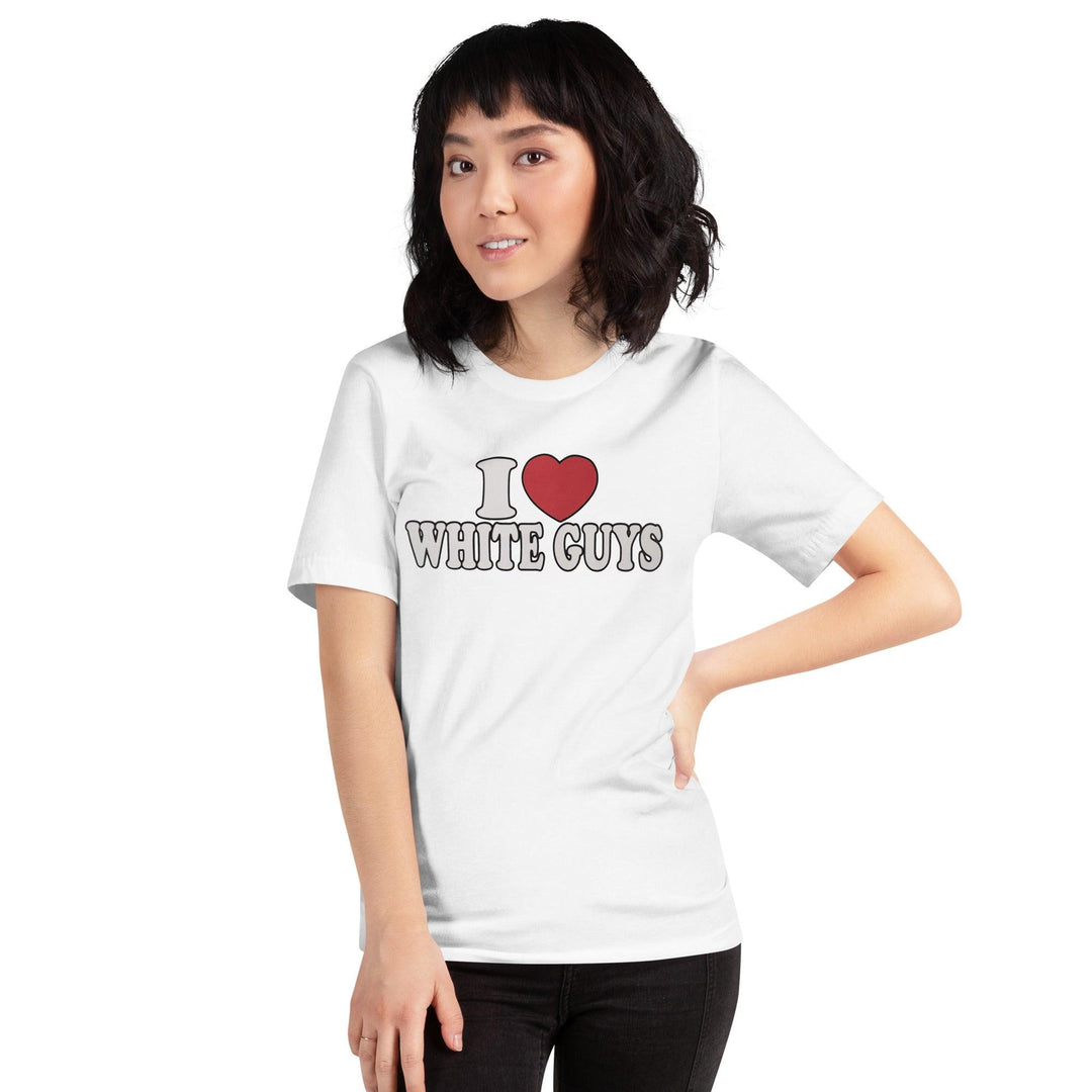 I Heart White Guys Soft Style Lightweight Unisex T-Shirt - TopKoalaTee