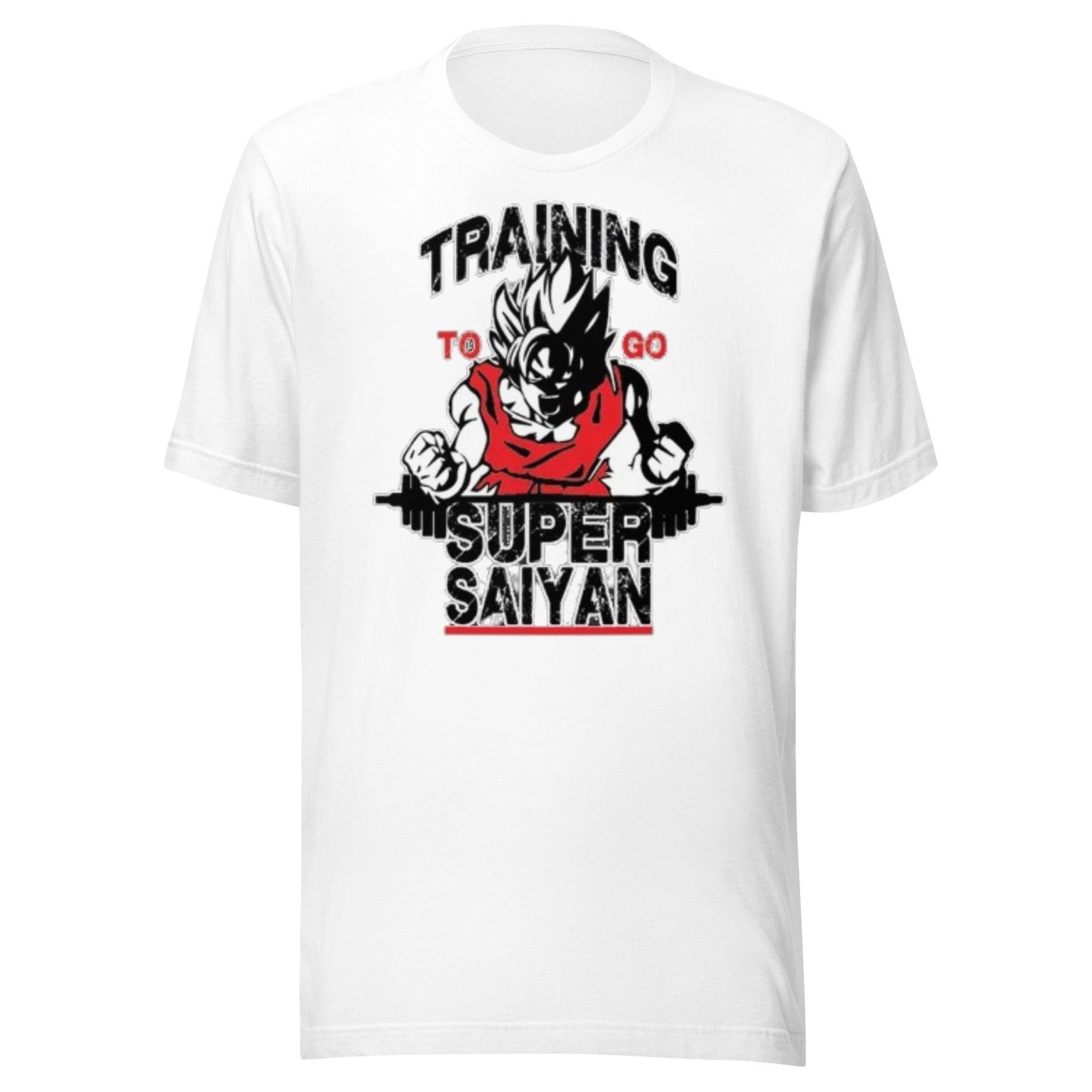 Gym T-shirt Training To Go Super Saiyan Short Sleeve 100% Cotton Crew Neck Top - TopKoalaTee