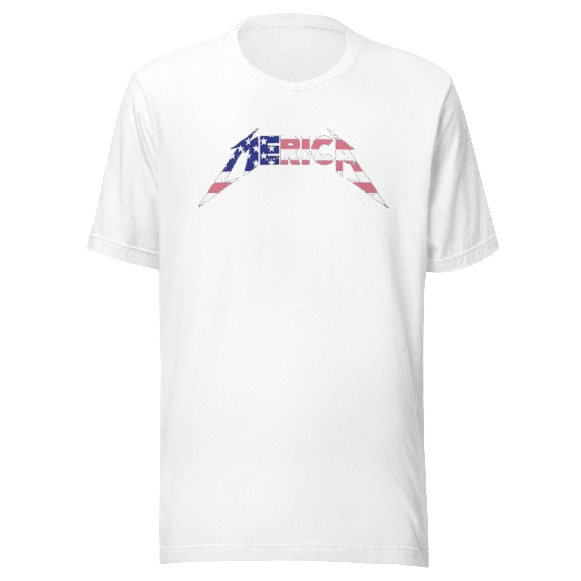 Patriotic T-shirt America In Famous Rock Band Logo Ultra Soft Short Sleeve Top