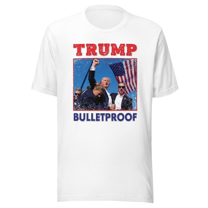 Trump Tshirt Bulletproof Short Sleeve Unisex Crewneck 100% Cotton Top