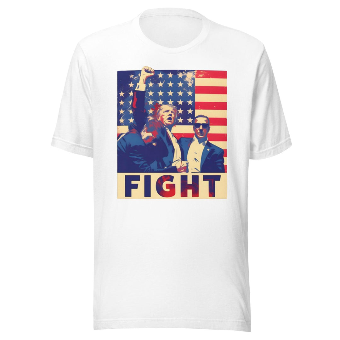 Trump Tshirt Fight Surrounded By Secret Service Short Sleeve Unisex Crew Neck Top