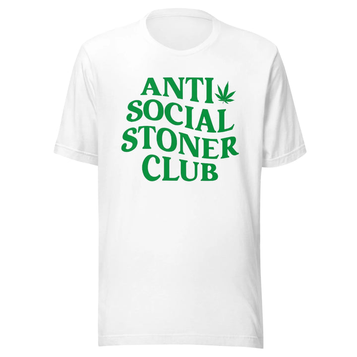 Stoner T-Shirt Anti Social Stoner Club Short Sleeve 100% Cotton Crew Neck Top