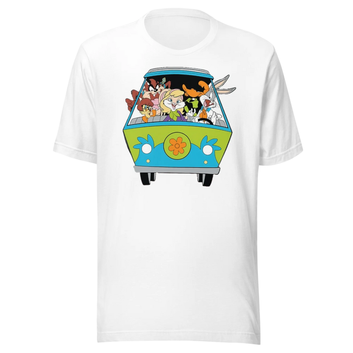 Cartoon Mystery Van T-shirt Short Sleeve Crewneck Cotton Tee