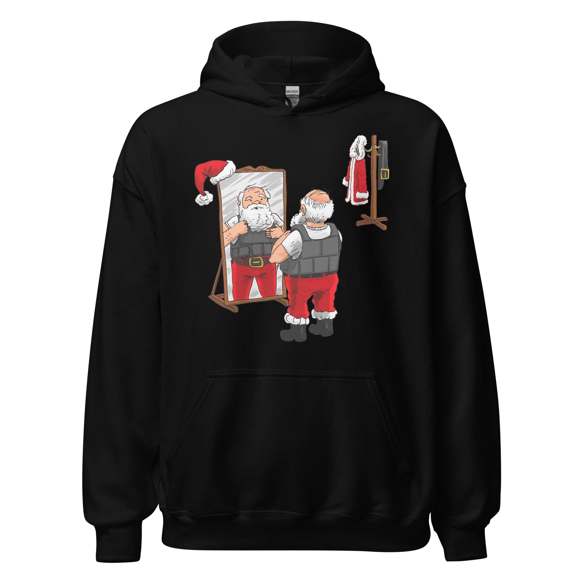 Urban Christmas Hoodie Santa Claus in the Hood with Bullet Proof Vest Unisex Pullover - TopKoalaTee