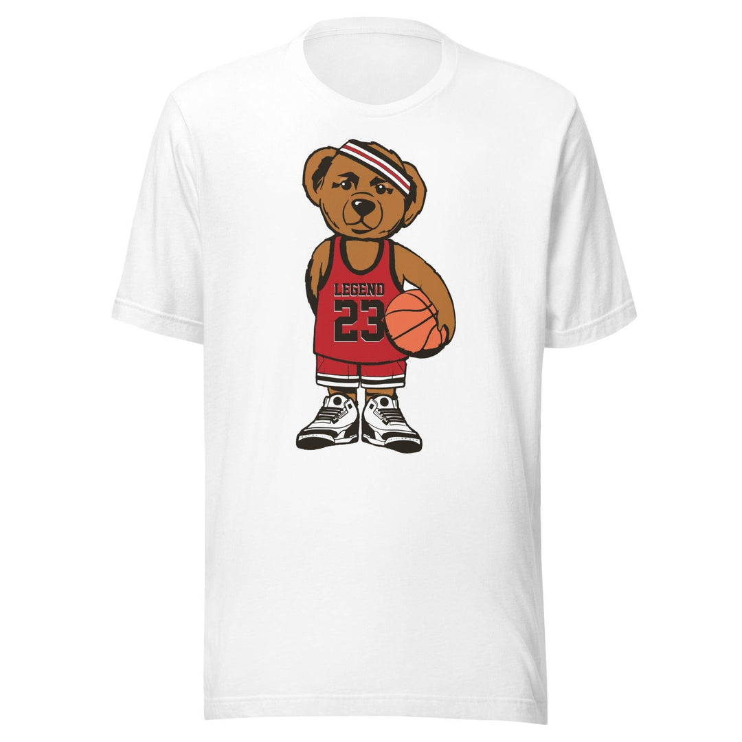 Urban T-Shirt Teddy Bear Series Legend #23 Holding Basketball and Wearing Jordan's Short Sleeve Unisex Top - TopKoalaTee