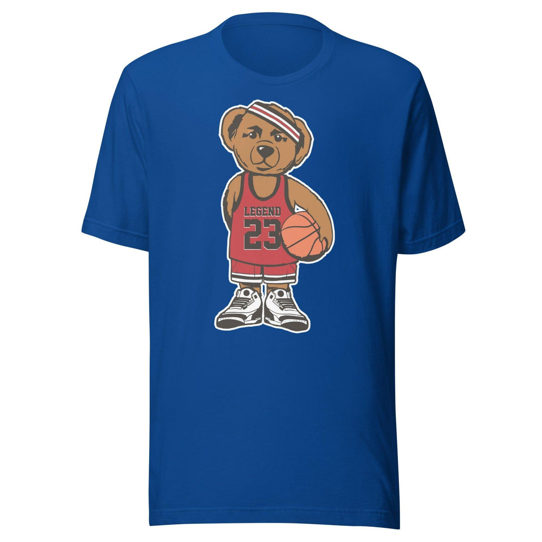 Urban T-Shirt Teddy Bear Series Legend #23 Holding Basketball and Wearing Jordan's Short Sleeve Unisex Top - TopKoalaTee