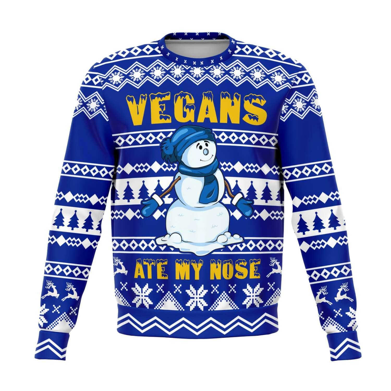 Vegans ate my nose Ugly Christmas Unisex Sweatshirt - TopKoalaTee