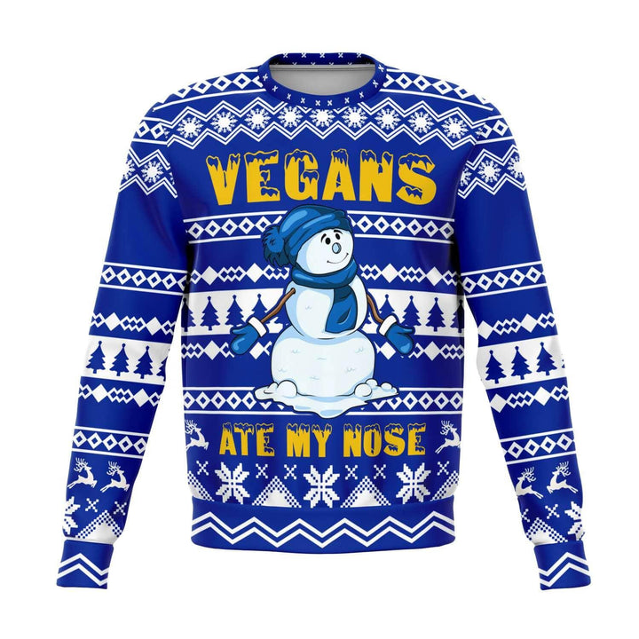 Vegans ate my nose Ugly Christmas Unisex Sweatshirt - TopKoalaTee