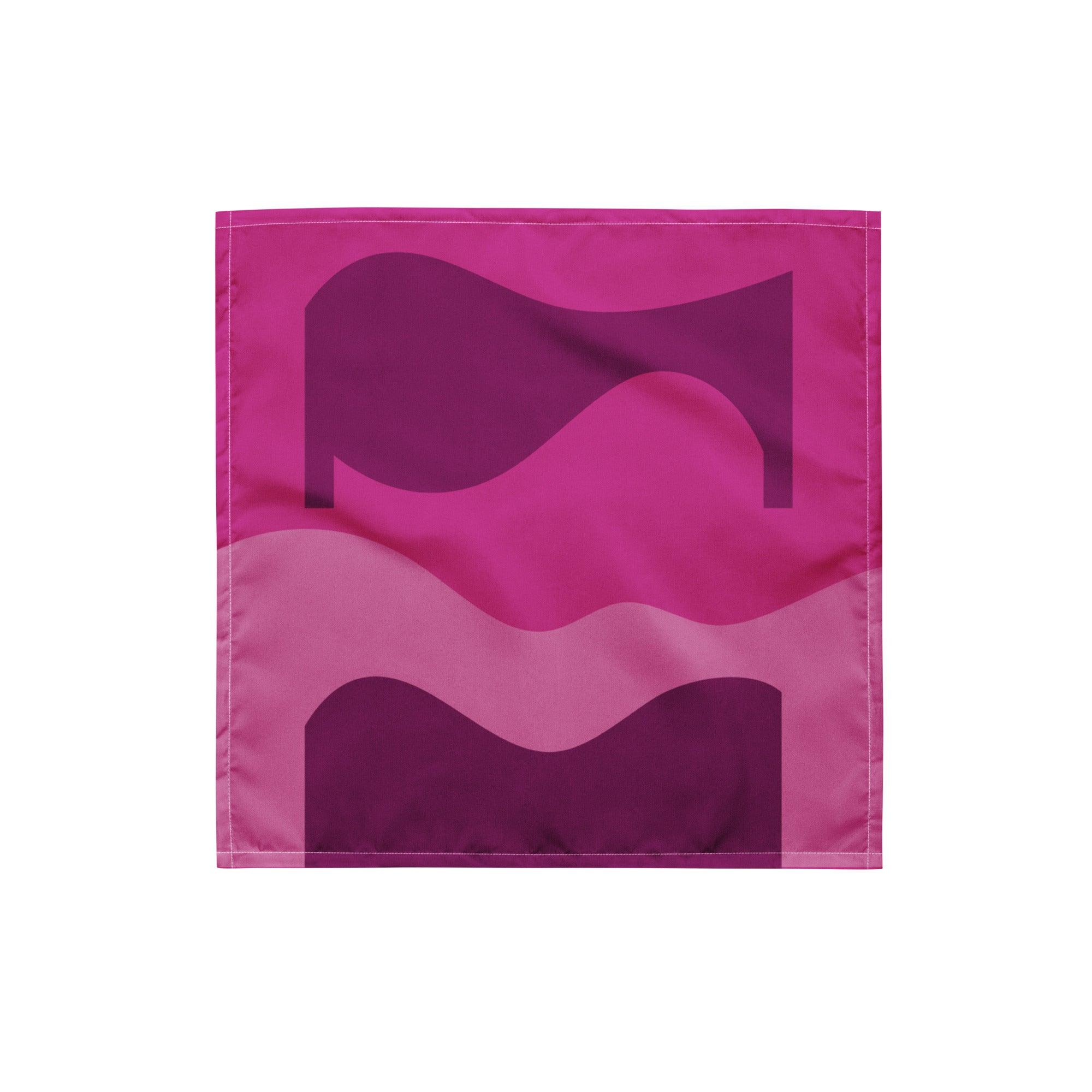 Violet and Lavender Abstract Wave Pattern Designer Neckerchief Bandana - TopKoalaTee