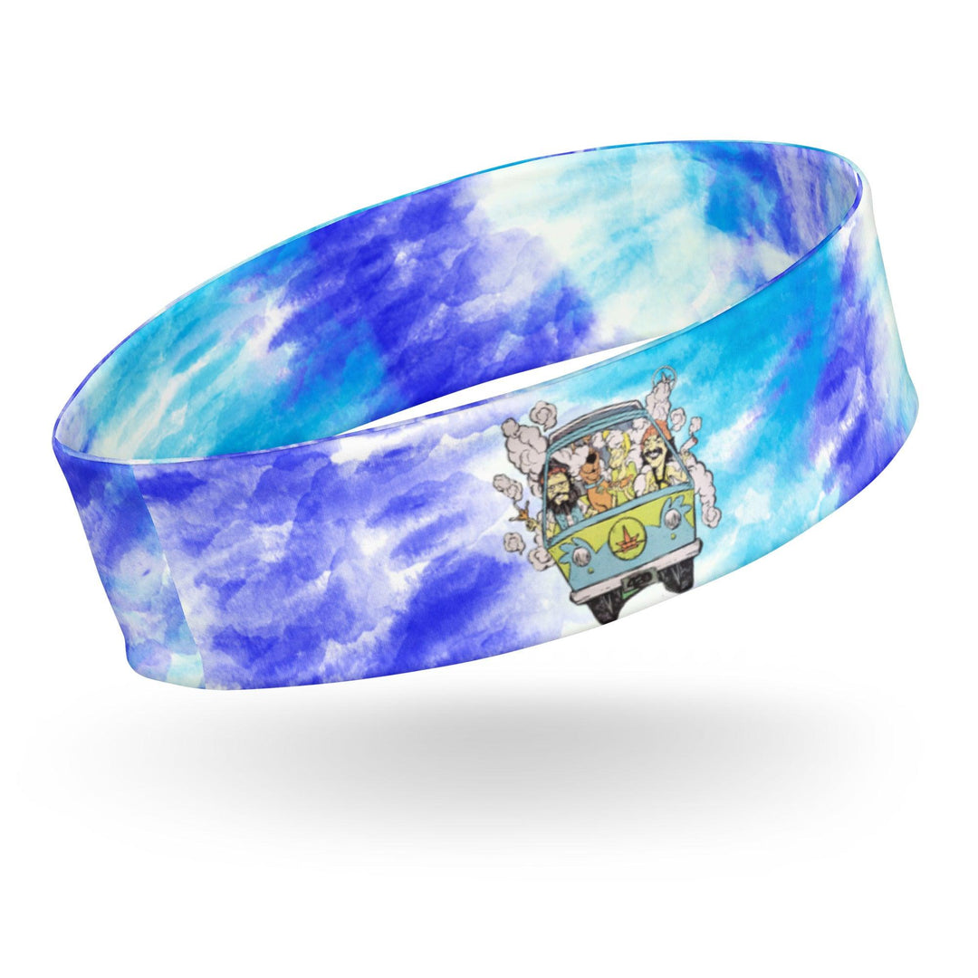 Weed Headband 80's Iconic Comic Duo Hot Boxing In Mystery Van Sports Sweat Band - TopKoalaTee