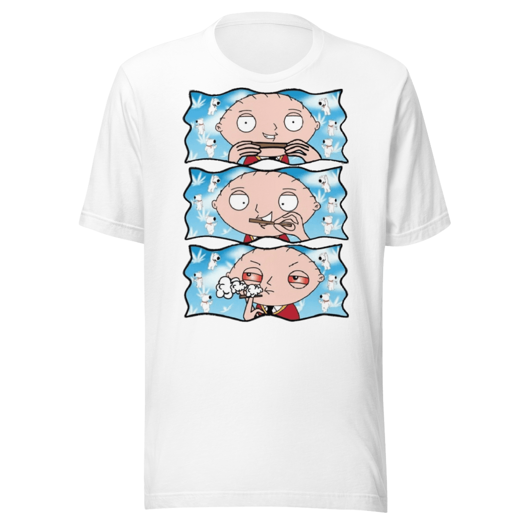 Weed T-shirt Animated TV Character Smoking Joint Short Sleeve Ultra Soft Crewneck Top - TopKoalaTee