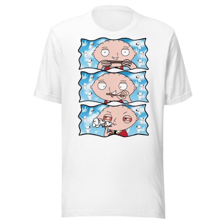 Weed T-shirt Animated TV Character Smoking Joint Short Sleeve Ultra Soft Crewneck Top - TopKoalaTee