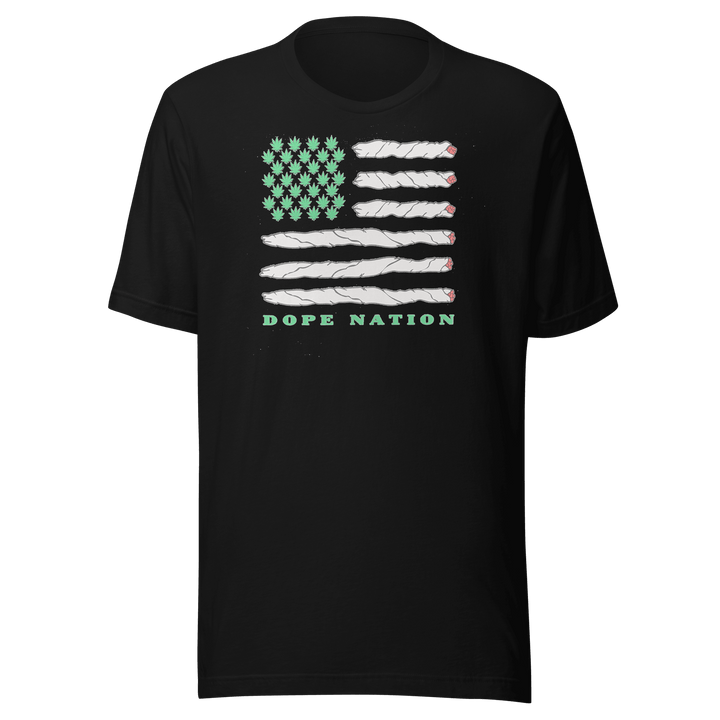 Dope Nation Green American Flag Short Sleeve Ultra Soft 100% Cotton Unisex Crewneck Top - TopKoalaTee