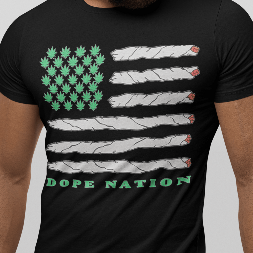 Dope Nation Green American Flag Soft Style Lightweight Unisex T-Shirt - TopKoalaTee