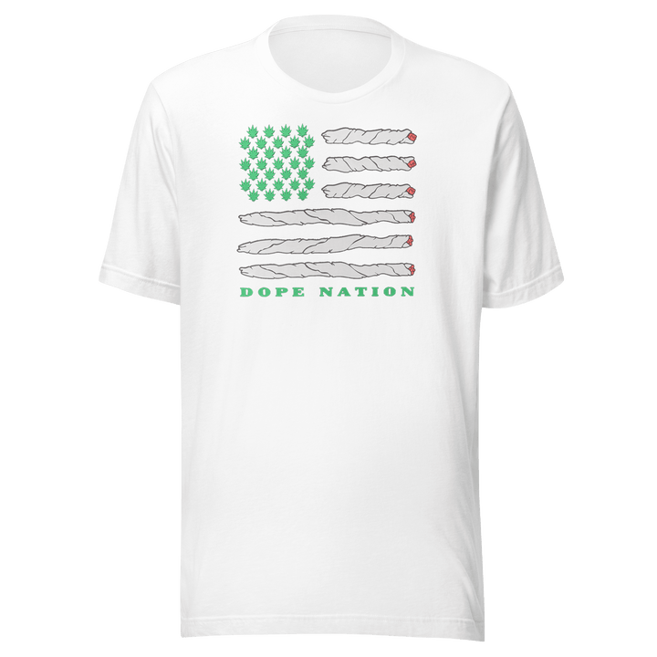 Dope Nation Green American Flag Short Sleeve Ultra Soft 100% Cotton Unisex Crewneck Top - TopKoalaTee