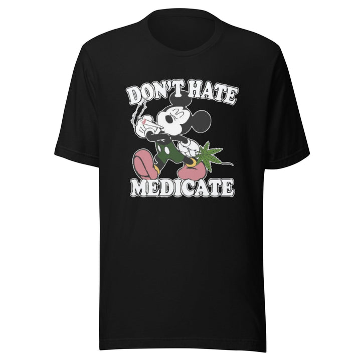 Weed T-shirt Famous Mouse Smoking Don't Hate Medicate Ultra Soft Cotton Crew Neck Top - TopKoalaTee