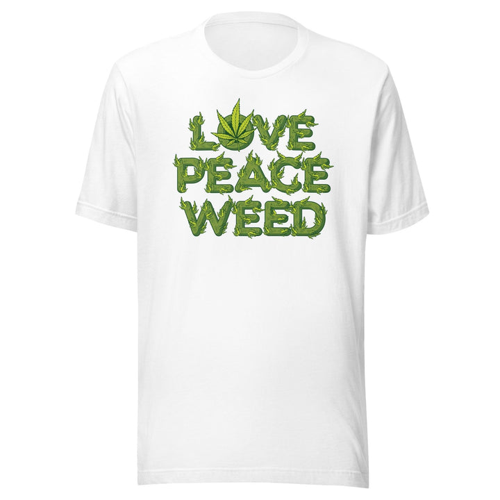 Marijuana T-shirt Love Peace Weed in Marijuana Leaves Short Sleeve Unisex top_ Top Koala Tee - TopKoalaTee