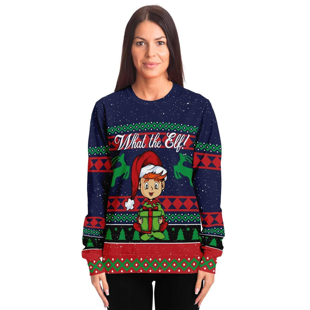 What the Elf Unisex Ugly Christmas Sweatshirt - TopKoalaTee