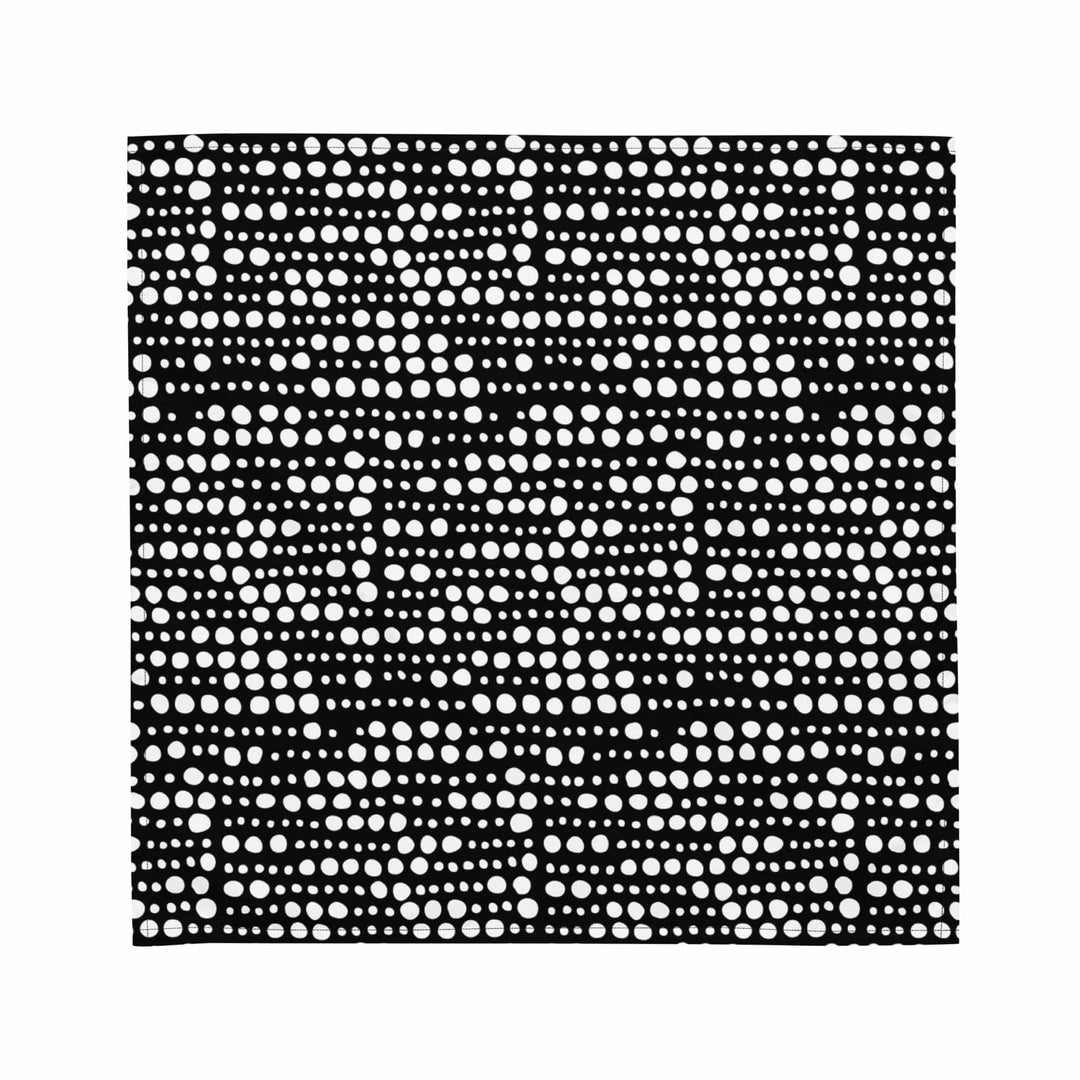 White Dotted Lines in Symmetrical Pattern Designer Bandana Neck Scarf - TopKoalaTee