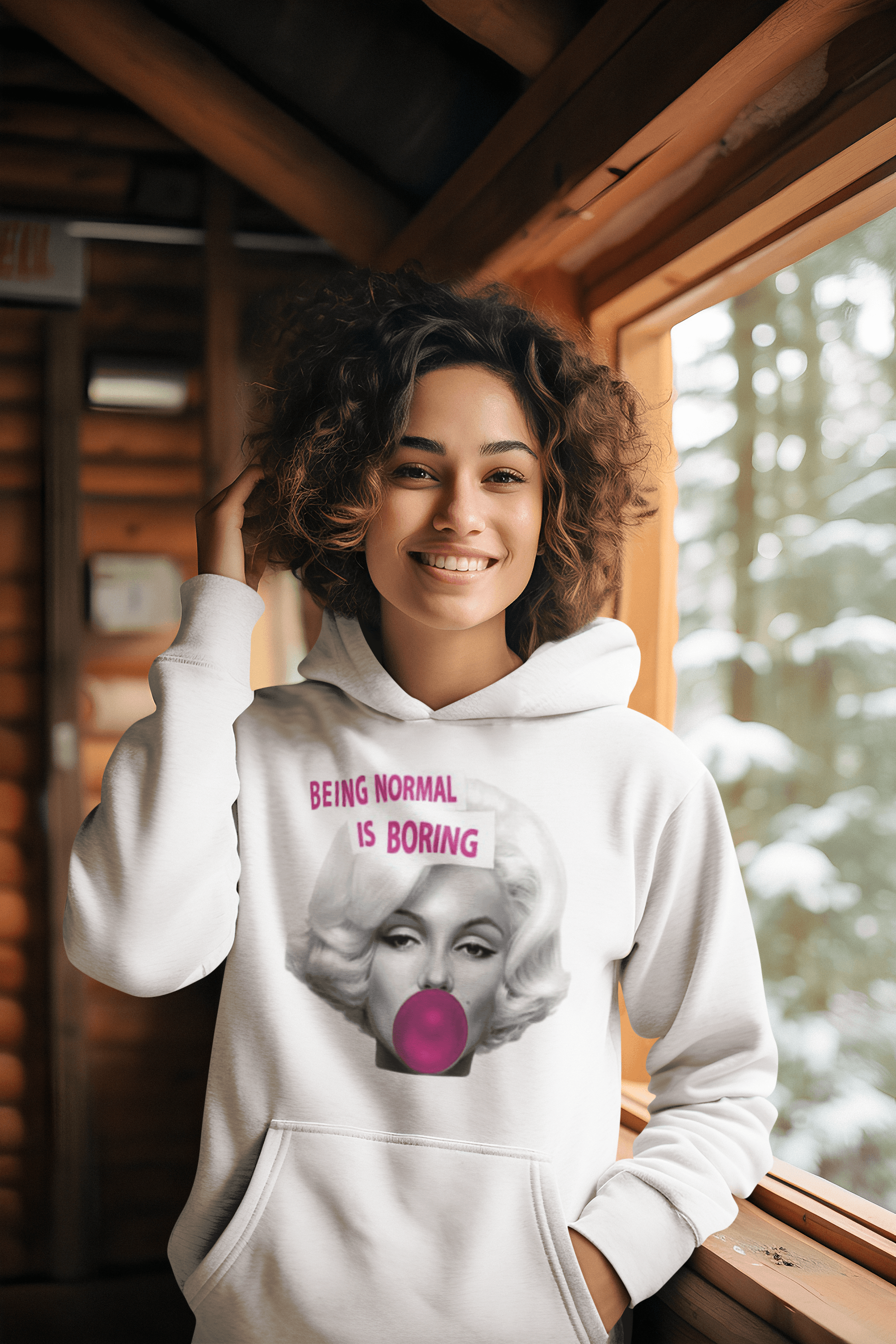 Pop Culture Hoodie Being Normal Is Boring Midweight Blended Cotton Unisex Pullover - TopKoalaTee