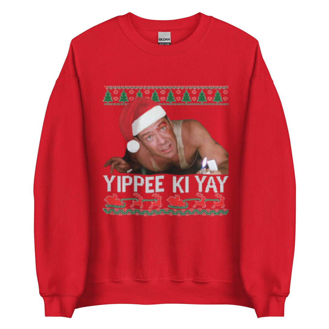 Yiippi Ki Ya Ugly Christmas Sweater Top Koala Haevy Blend Crewneck - TopKoalaTee